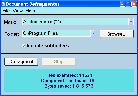 Дефрагментатор Документов – сжимает документы MS Office