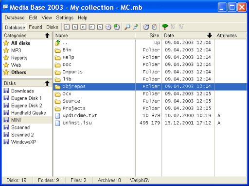 Media Base – Disk Catalog